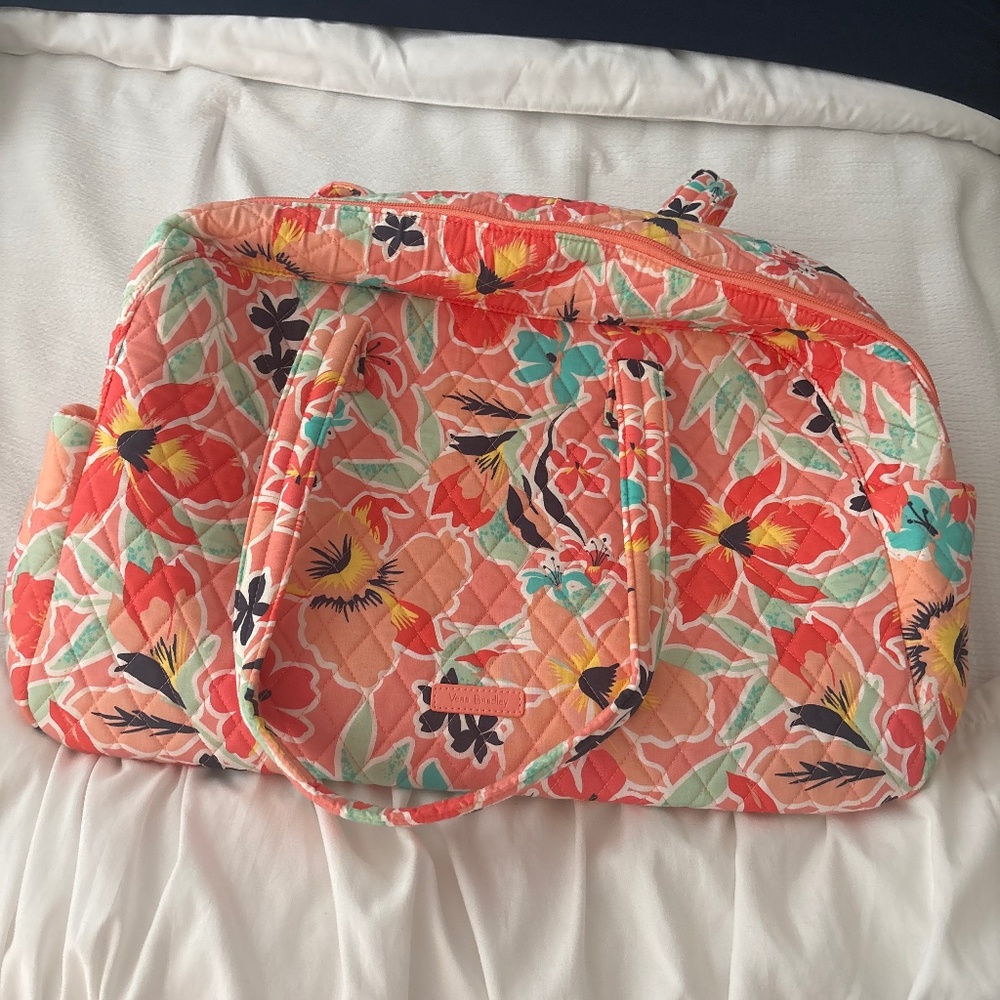 Vera Bradley Duffle Bag Rain Forest Lily Coral